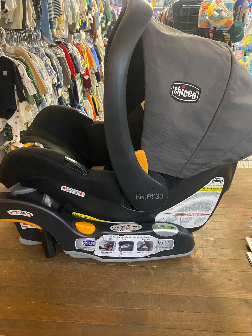 black Chicco KeyFit 30 infant car seat